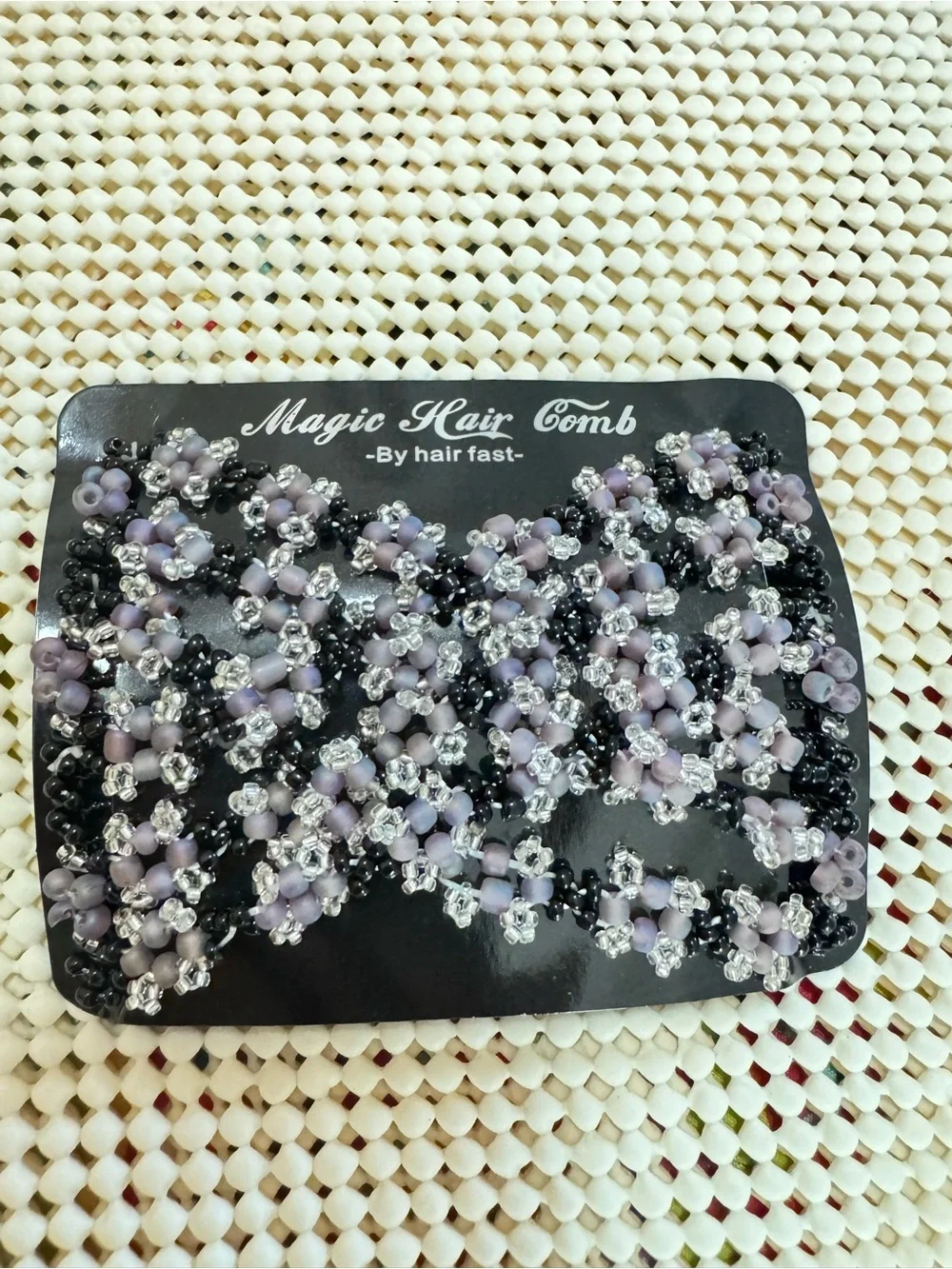 Hair Fast Stretch Hair Comb Beaded Purple stones